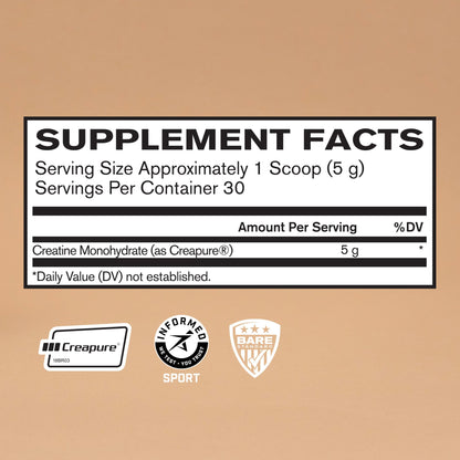 BARE PERFORMANCE NUTRITION, BPN Pure Creatine Monohydrate Powder by Creapure, 5g of Creatine per Serving, Supports Muscle Growth - Maple Wellness Supplements