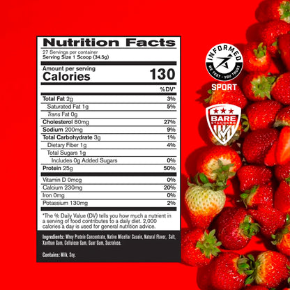 Bare Performance Nutrition, BPN Whey Protein Powder, Whey Protein Concentrate, Native - Maple Wellness Supplements