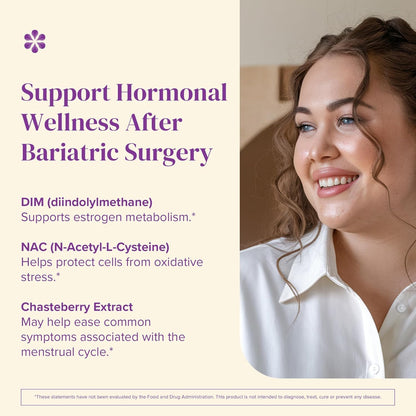 BariMelts Hormonal Balance+ for GLP-1 Users and Bariatric Patients - DIM, NAC & Chasteberry Supports Hormone Balance for Women - 60 Smooth-Coated Caplets (1-Month Supply) - Maple Wellness Supplements