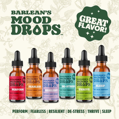 Barlean's Mood Booster Supplement, De-Stress Liquid Drop Supplements for Men and Women, Ashwagandha and L Theanine Extract, Adaptogen Herbs Drops, 1.5 oz - Maple Wellness Supplements
