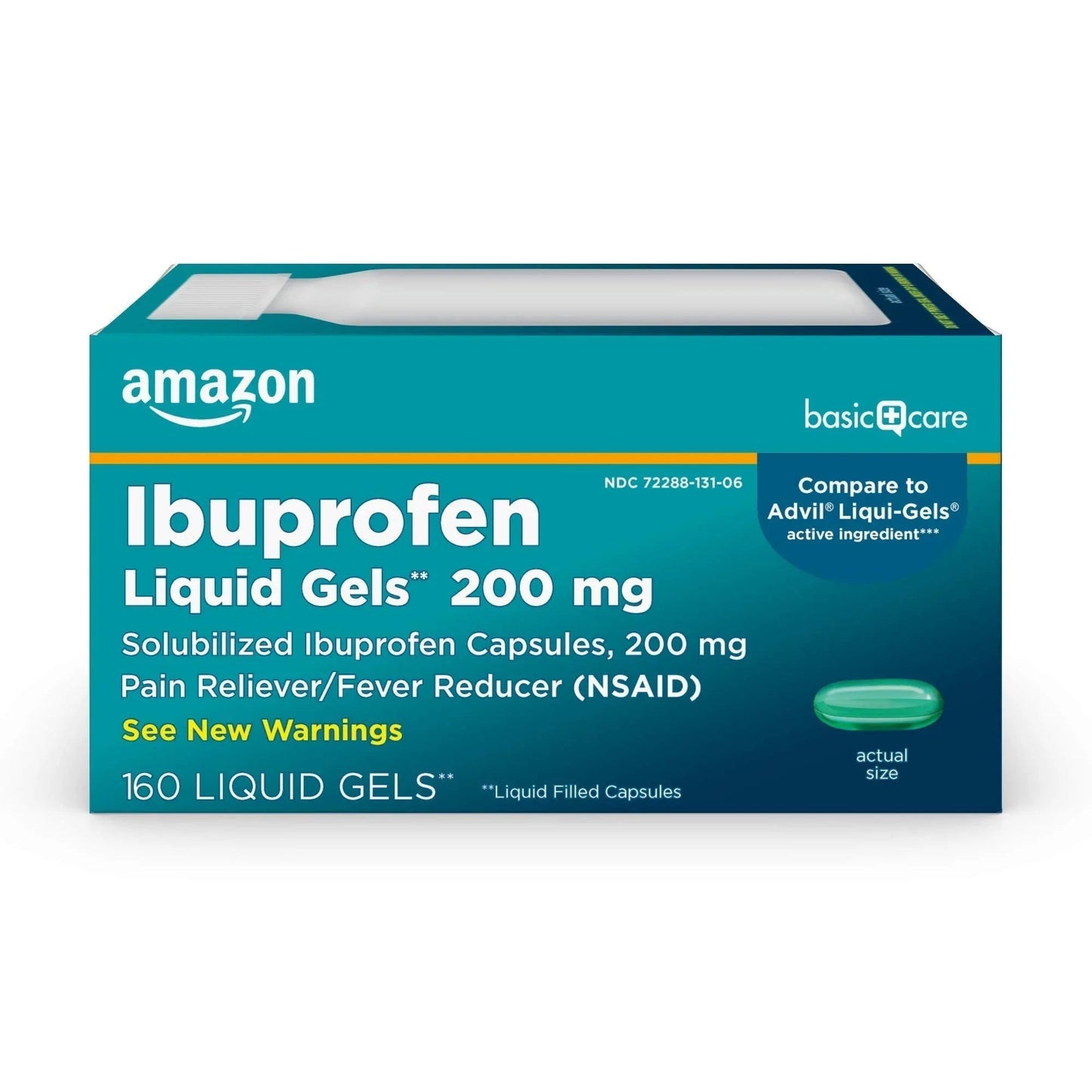 Basic Care Ibuprofen Liquid Gels, 160 Count - Maple Wellness Supplements