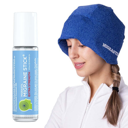 Basic Vigor Migrastil Extra Strength Migraine Stick & MigraFreeze Hat Bundle - Maple Wellness Supplements