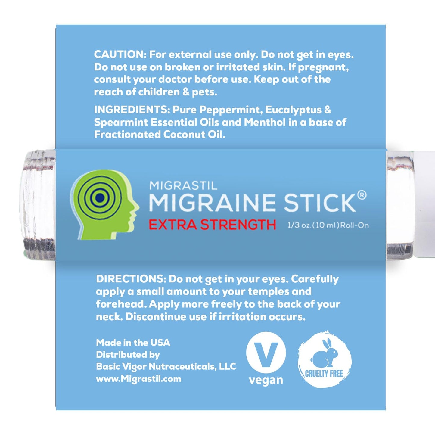 Basic Vigor Migrastil Extra Strength Migraine Stick & Topical Magnesium Cream Bundle - Maple Wellness Supplements
