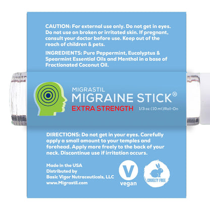 Basic Vigor Migrastil Extra Strength Migraine Stick & Topical Magnesium Cream Bundle - Maple Wellness Supplements