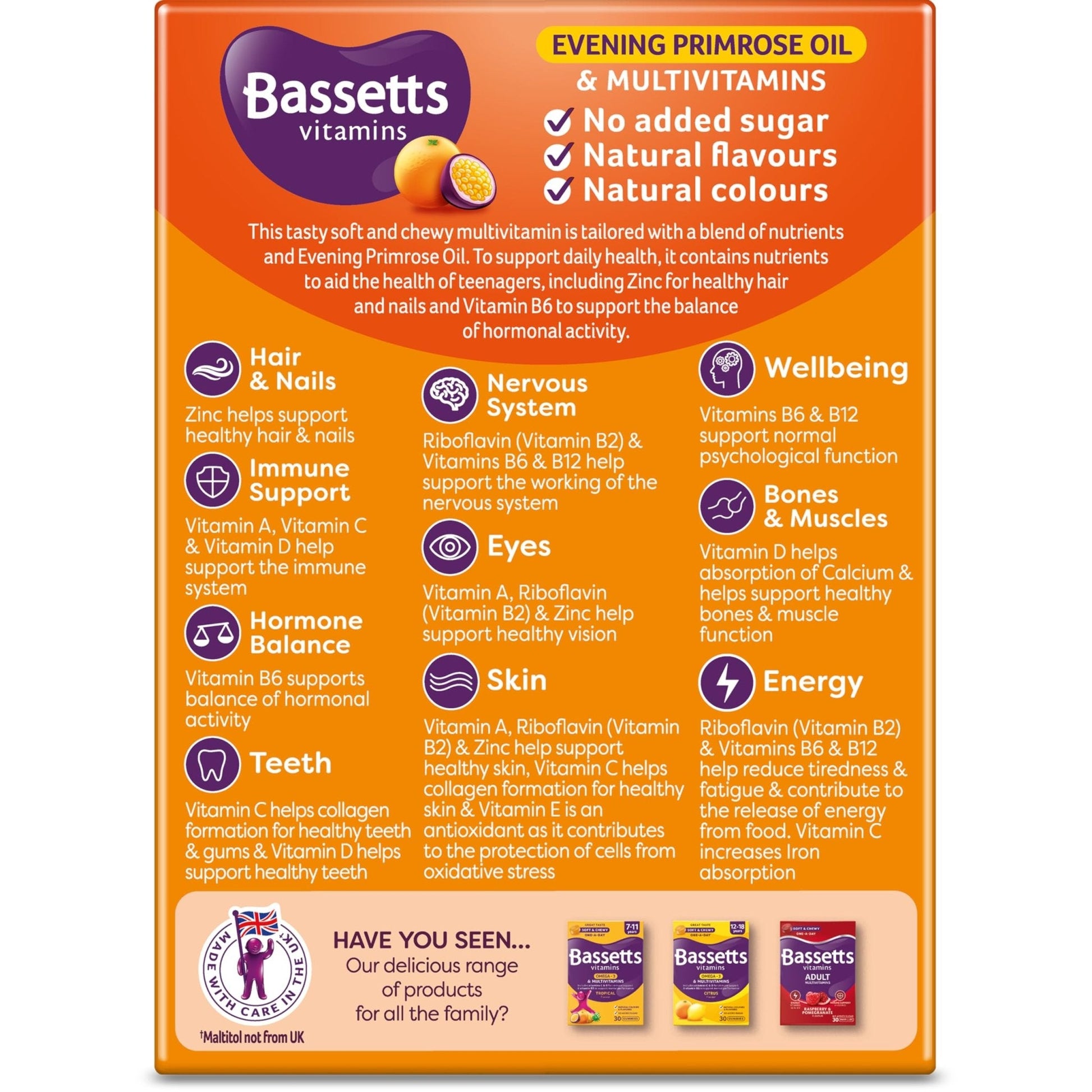 Bassetts Vitamins 12-18 EPO Orange & Passion Fruit 30's, 94.2 g, Orange and passionfruit - Maple Wellness Supplements
