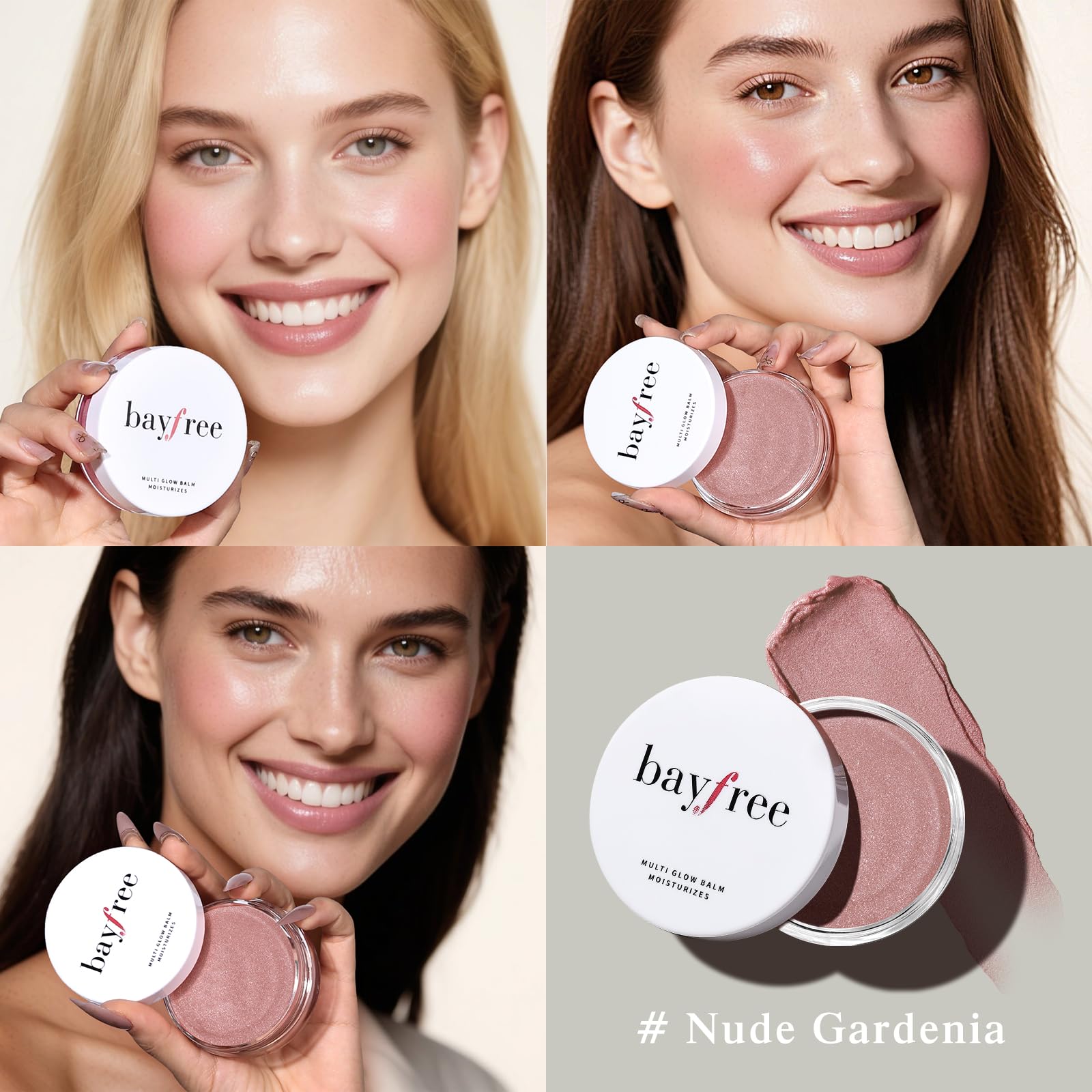 bayfree Multi Glow Balm, Cream Blush for Cheeks, Blush Balm Face Makeup, Radiant Finish, Hydrating, Creamy, Lightweight & Blendable Color, Face Makeup 0.63 Oz - Maple Wellness Supplements