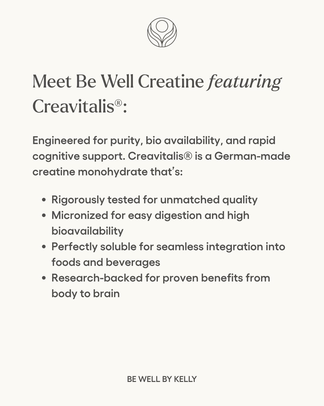 Be Well by Kelly Creatine with Creavitalis, Dietary Supplement, 1lb (450g), 90 Servings Build. Boost. Brain. - Maple Wellness Supplements