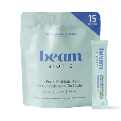 Beam Biotic Probiotics for Women – Gut Health & Digestive Health Powder with Pre, Pro & Postbiotics + Glutathione, Daily Probiotic Drink for Bloating Relief & Gut Balance - Maple Wellness Supplements