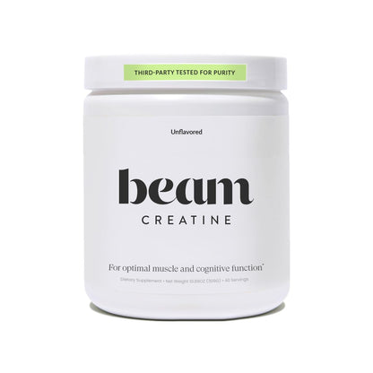 Beam Creatine Monohydrate Powder – 5g Micronized Creatine Monohydrate, Third Party Tested Creatine for Women & Men, Muscle Strength, Growth, Recovery & Cognitive Support, Unflavored, 60 Servings - Maple Wellness Supplements