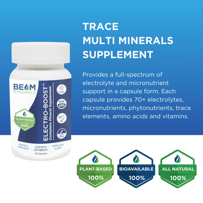 Beam Minerals Complete Multi-Mineral Capsules | Electro-Boost Plant-Based Electrolytes and Micronutrients for Men and Women | Help to Boost Immunity, Support Gut Health - Maple Wellness Supplements