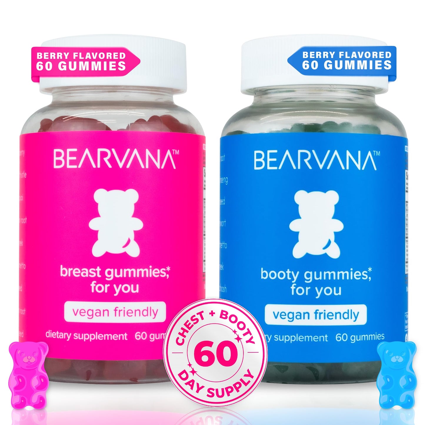 BEARVANA Gummies Combo Pack - Chest and Bum Gummies - Workout Aid - Women’s - Maple Wellness Supplements