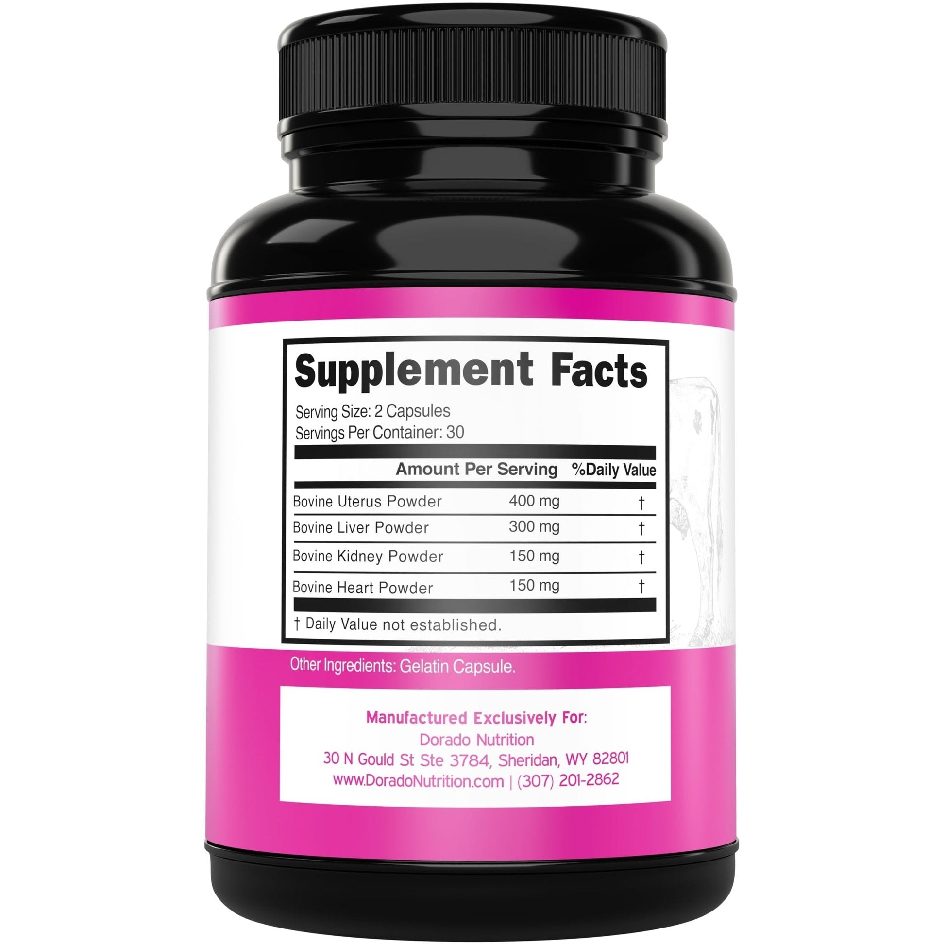 Beef Organ Supplement for Women - Grass Fed Beef Liver, Heart, Kidney & Uterus 1000mg - Maple Wellness Supplements