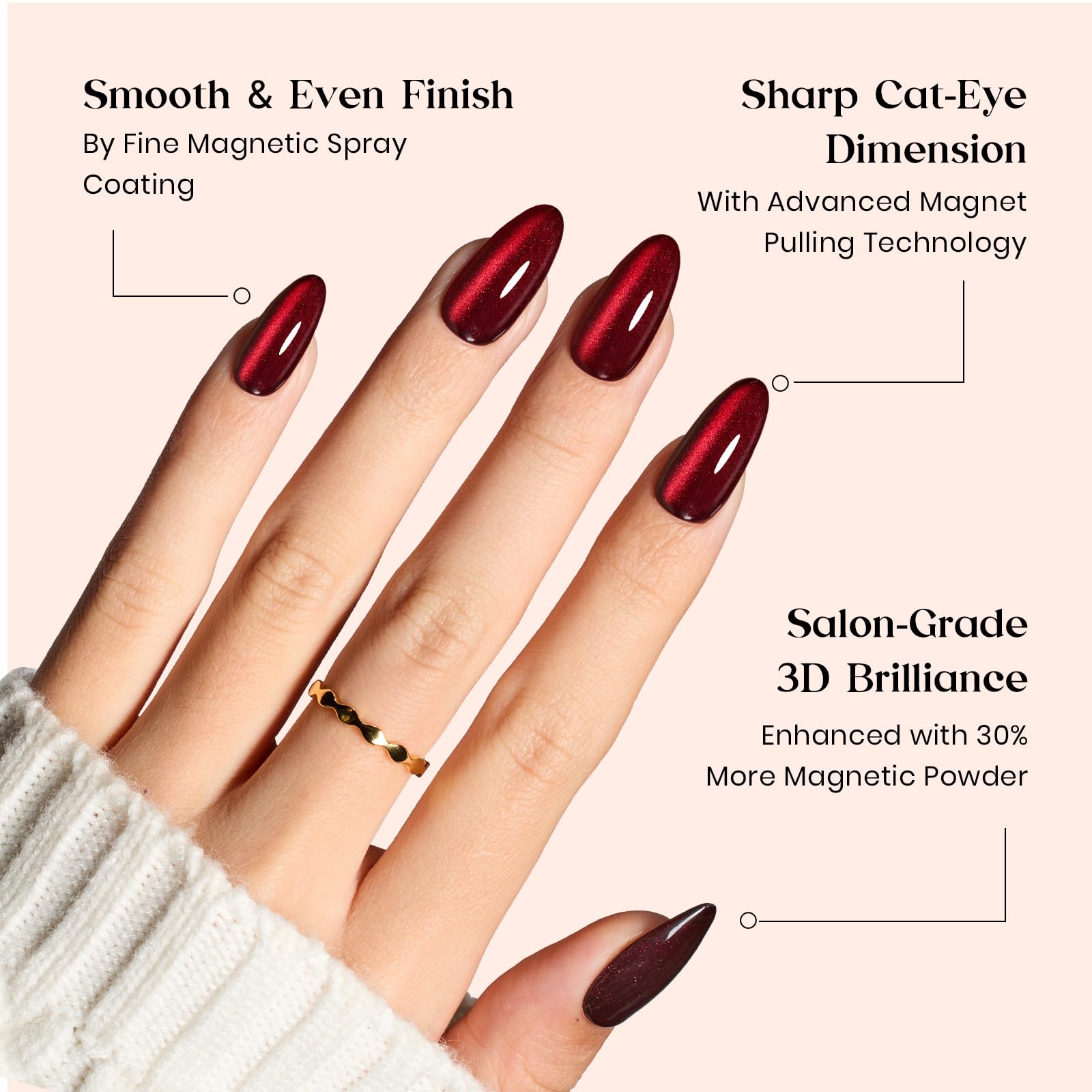 Beetles Cat Eye Nails Kit - Enchanted Aurora | 7 Colors Cat Eye Press On Nails Medium Almond | 224Pcs 16 Sizes All-in-One Kit With Nail Glue,Remover,Builder Top Coat,Nail Lamp Gift - Maple Wellness Supplements