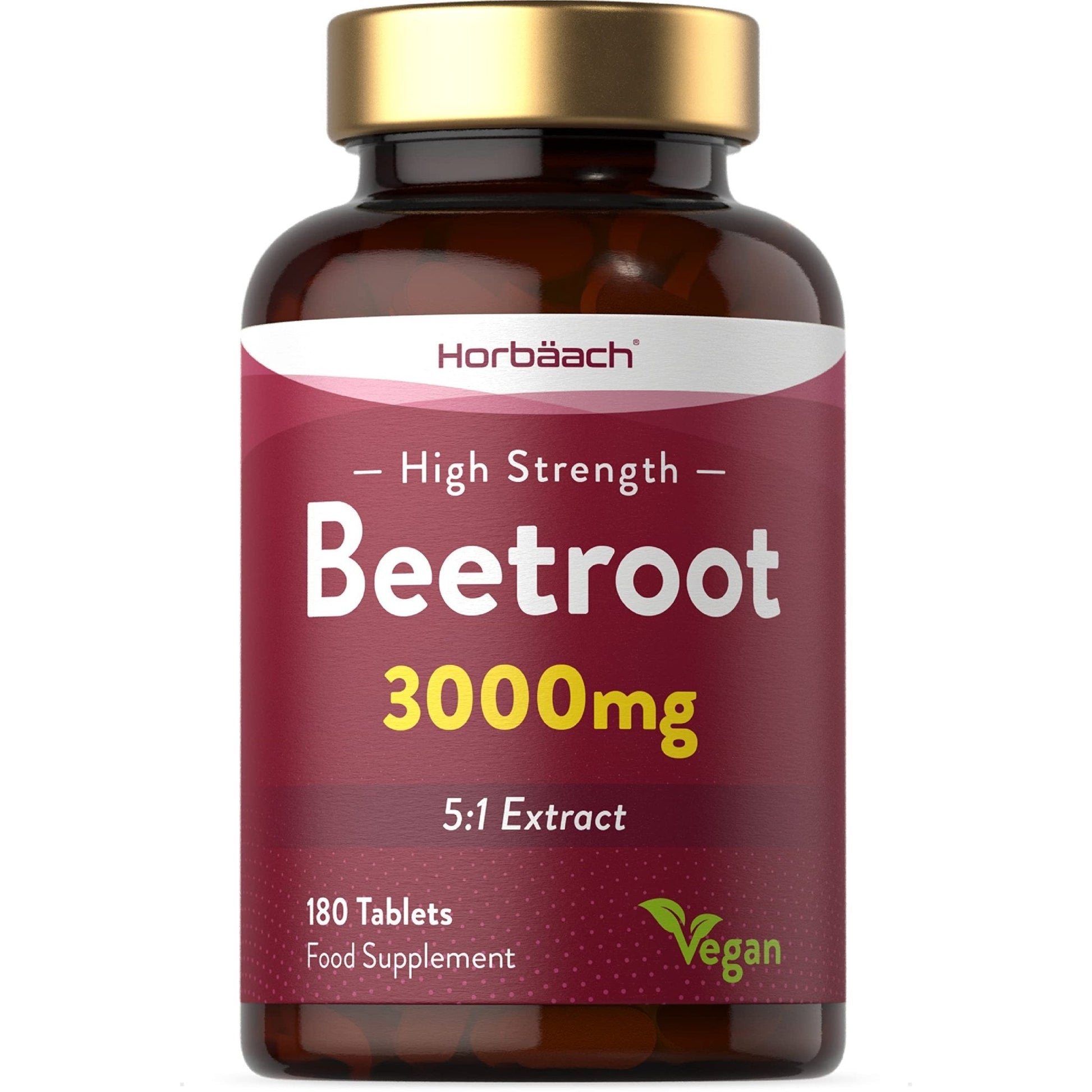 Beetroot Tablets 3000mg | 180 Count | High Strength 5:1 Extract Supplement | Nitric Oxide - Maple Wellness Supplements