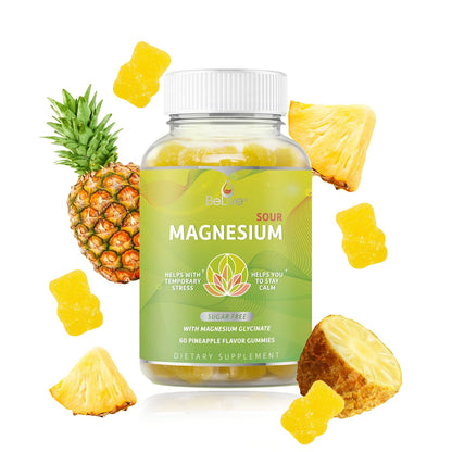BeLive Magnesium Glycinate Gummies 200 mg - Sugar Free Supplement for Muscle Relaxation, Sleep Support, & Heart Health for Adults & Kids - Maple Wellness Supplements