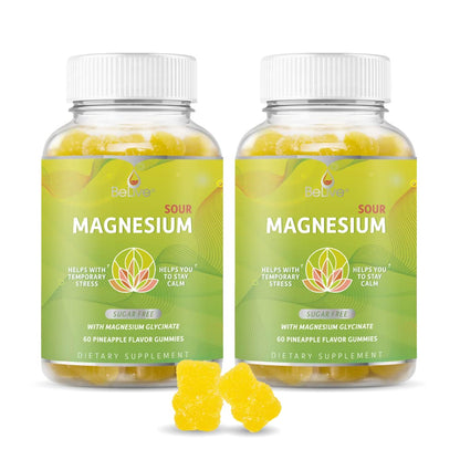 BeLive Magnesium Glycinate Gummies 200 mg - Sugar Free Supplement for Muscle Relaxation, Sleep Support, & Heart Health for Adults & Kids - Maple Wellness Supplements