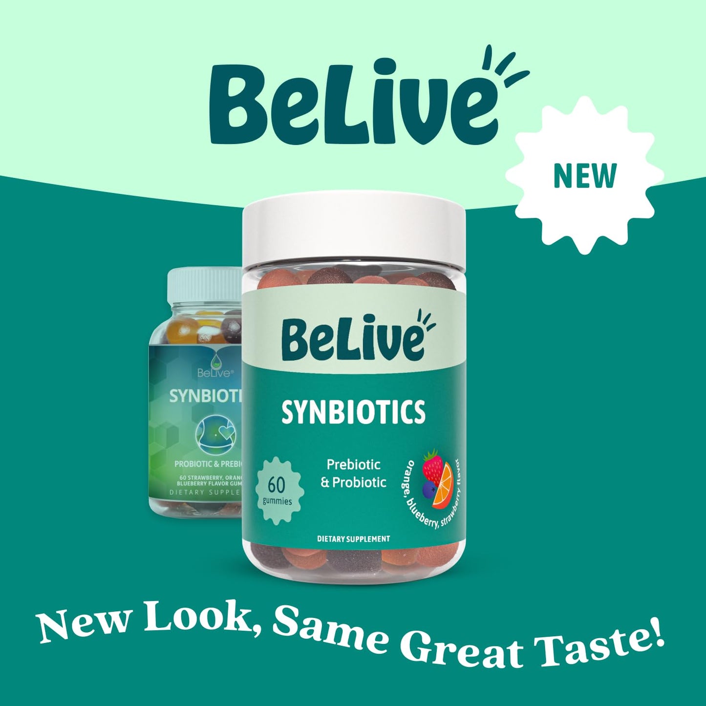 BeLive Synbiotics - Probiotic & Prebiotic Fiber Gummies – High Strength Inulin (3g), Dietary Fiber Supplement, Digestive Support for Kids & Adults - Maple Wellness Supplements