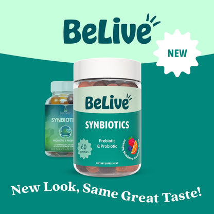 BeLive Synbiotics - Probiotic & Prebiotic Fiber Gummies – High Strength Inulin (3g), Dietary Fiber Supplement, Digestive Support for Kids & Adults - Maple Wellness Supplements