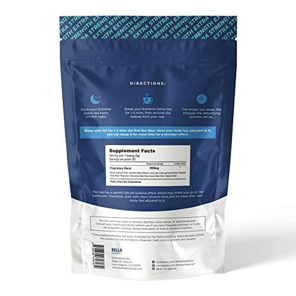 Bella All Natural Extreme Detox Tea - Body Cleanse, Colon Cleanser & Detox, Natural Herbs - Maple Wellness Supplements