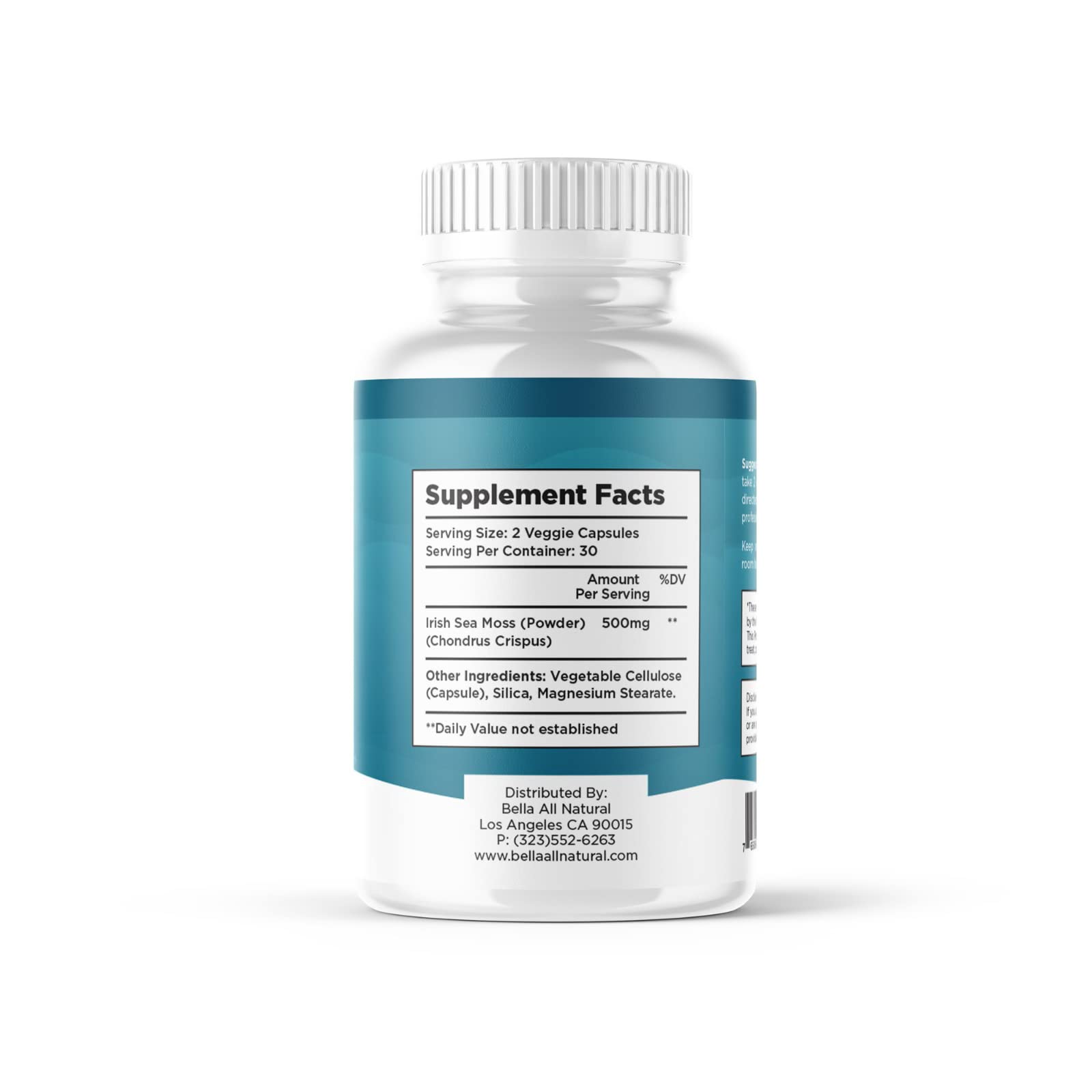 Bella All Natural Sea Moss Vitamins | Pure Sea Moss | Irish Sea Moss, 60 Capsules - Maple Wellness Supplements