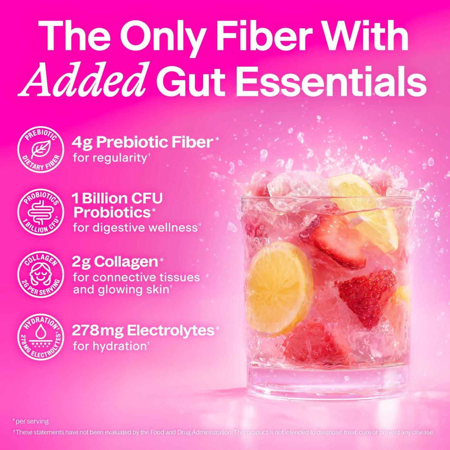Belli Welli Daily Fiber Supplement Packets with Collagen, Probiotics & Electrolytes | Single Serve Packets for Gut Health - Maple Wellness Supplements