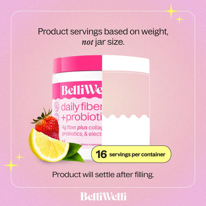BelliWelli Fiber Supplement for Women & Men Premium Daily Fiber Powder from Organic Acacia with Added Collagen Electrolytes & Probiotics No Bloat Constipation - Maple Wellness Supplements