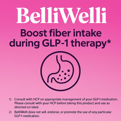 BelliWelli Fiber Supplement for Women & Men Premium Daily Fiber Powder from Organic Acacia with Added Collagen Electrolytes & Probiotics No Bloat Constipation - Maple Wellness Supplements