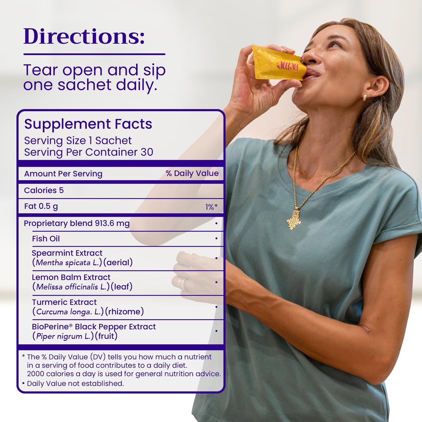 BeMe Liquid Omega 3 Fish Oil - Turmeric Curcumin, Lemon Balm Extract & Omega 3 Supplement for Women - Patented EPAX® for Quick Absorption & high bioavailability - Supports Memory & Brain Health - Maple Wellness Supplements