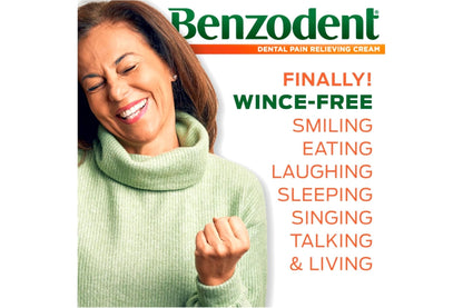 Benzodent Dental Pain Relieving Cream, 1 Ounce - Pack of 3 - Maple Wellness Supplements