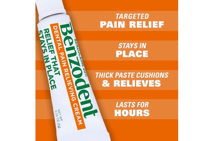 Benzodent Dental Pain Relieving Cream, 1 Ounce - Pack of 3 - Maple Wellness Supplements