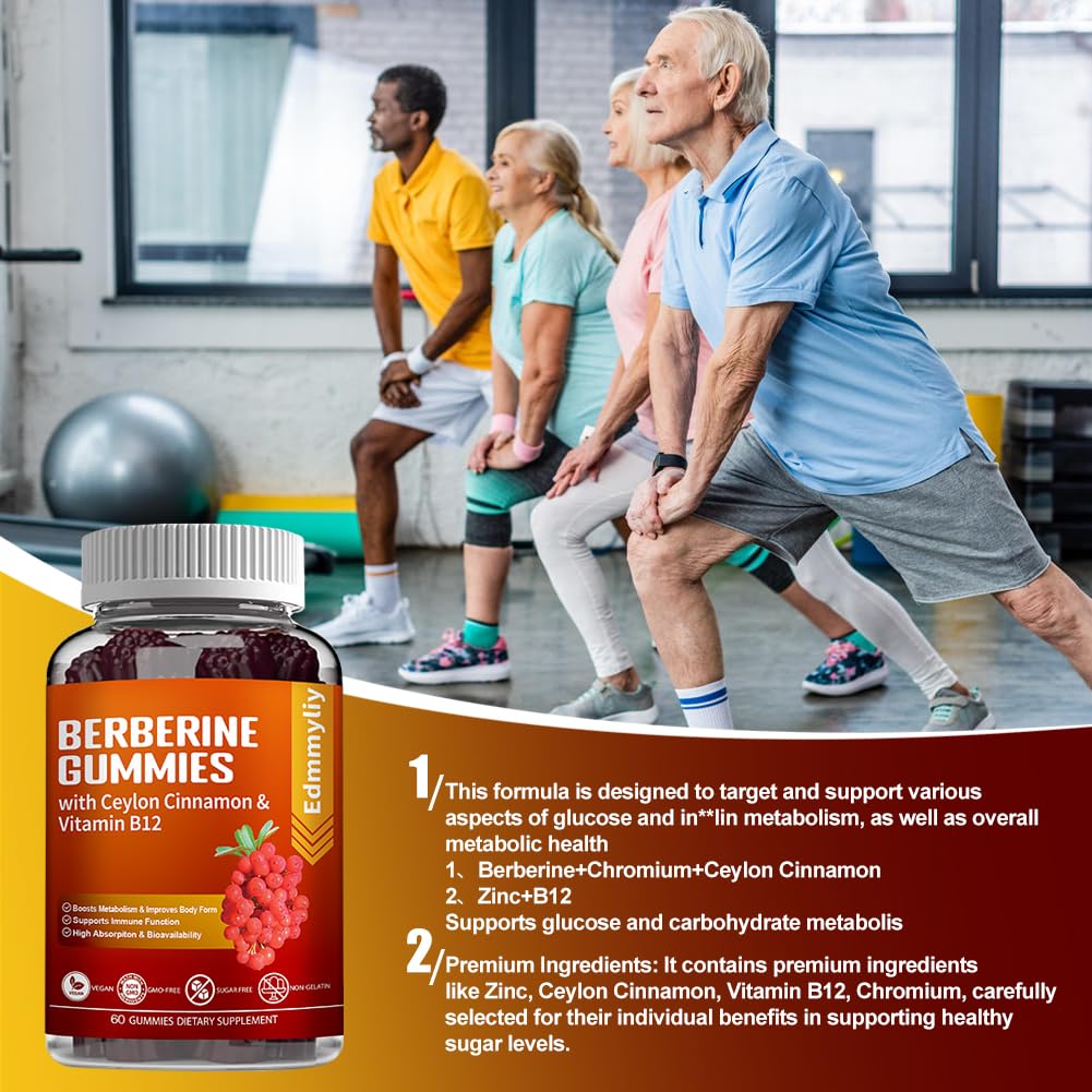 Berberine Gummies 1600mg with Ceylon Cinnamon Sugar Free High Potency Berberine - Maple Wellness Supplements