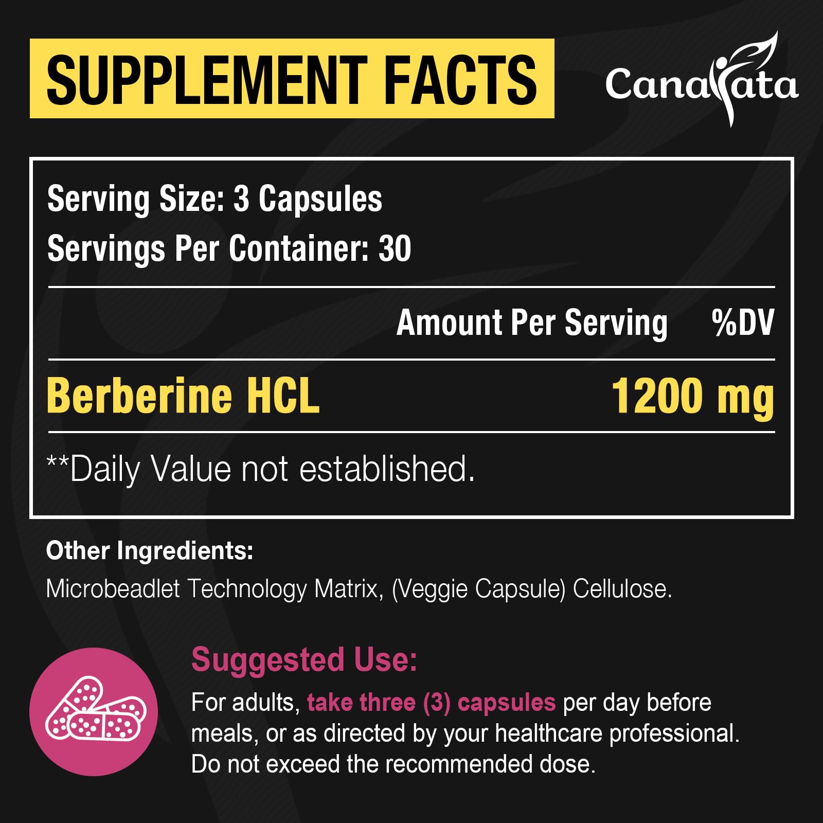 Berberine Supplement 1200mg Berberine HCL - High Bioavailability Microbeadlet - Maple Wellness Supplements