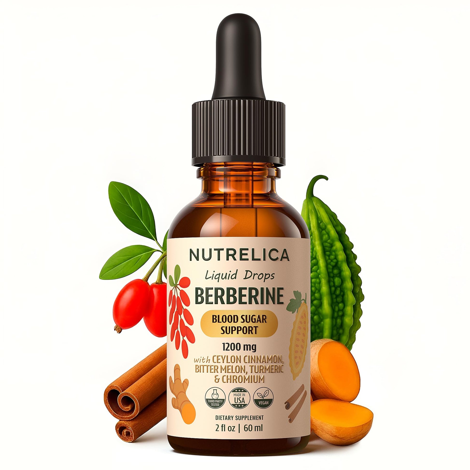 Berberine with Ceylon Cinnamon, Bitter Melon, Turmeric & Chromium – Blood Sugar Balance & Glucose Metabolism - Maple Wellness Supplements