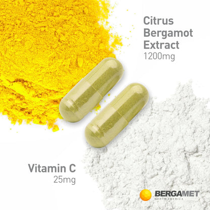 BergaMet Citrus Bergamot Supplement, 170:1 Extract, 1200mg per Serving, 80% Polyphenols, Italian Citrus Bergamot Supplement, - Maple Wellness Supplements