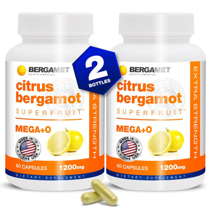 BergaMet Citrus Bergamot Supplement, 170:1 Extract, 1200mg per Serving, 80% Polyphenols, Italian Citrus Bergamot Supplement, - Maple Wellness Supplements