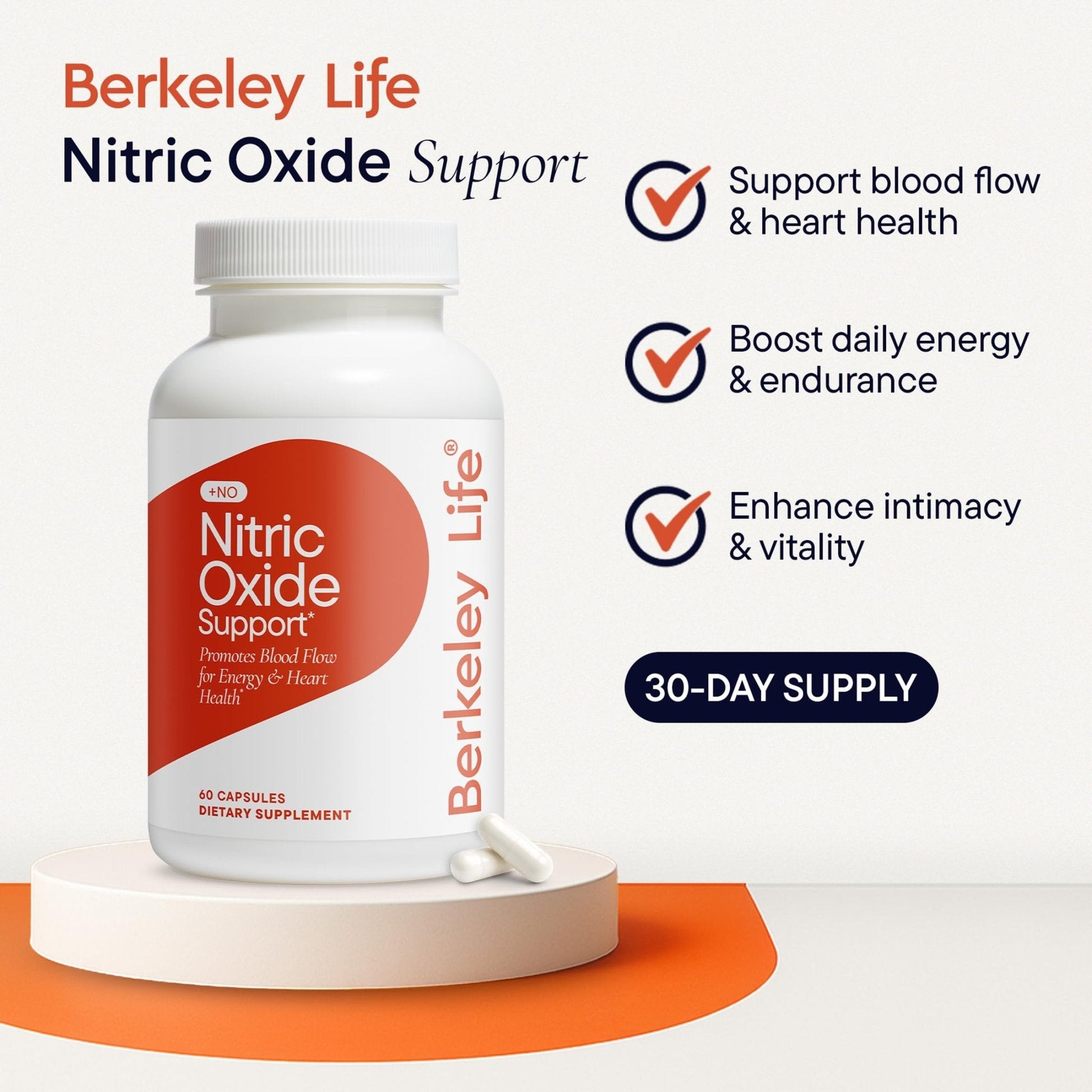 Berkeley Life Nitric Oxide Support Supplement - Nitric Oxide Booster for Men & Women - Blood Flow & Circulation with Beet Root Powder to Support Energy, Heart Health - Maple Wellness Supplements