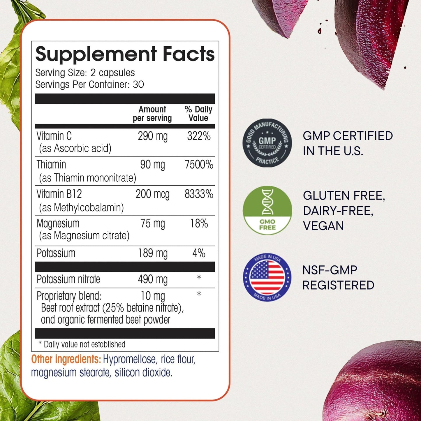 Berkeley Life Nitric Oxide Support Supplement - Nitric Oxide Booster for Men & Women - Blood Flow & Circulation with Beet Root Powder to Support Energy, Heart Health - Maple Wellness Supplements