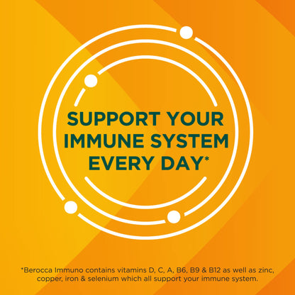 Berocca Immuno Effervescent Tablets, 11 Vitamins and Minerals, Including Vitamins D, C - Maple Wellness Supplements