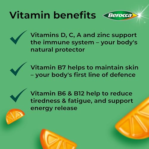 Berocca Immuno Gummy Vitamins, Orange Flavour, Bursting with Immune System - Maple Wellness Supplements
