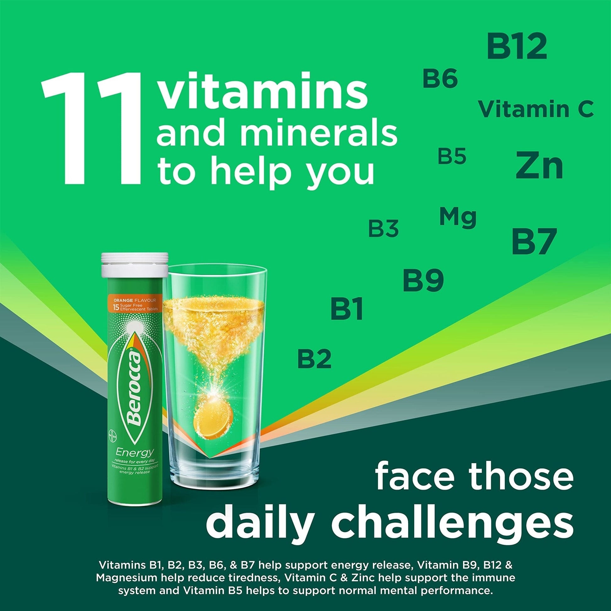 Berocca Vitamin C Effervescent Tablets, with Magnesium, Vitamin B12 and Vitamin B - Maple Wellness Supplements