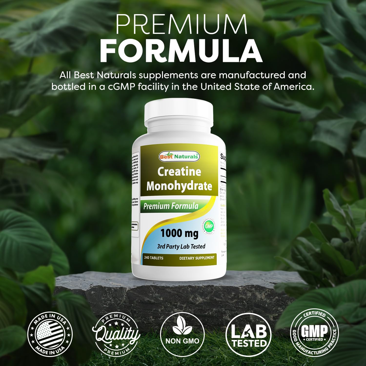 Best Naturals Creatine Monohydrate 1000 mg 240 Tablets - Maple Wellness Supplements