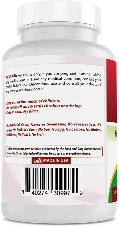 Best Naturals Lithium Orotate 5 mg 180 Capsules - Non GMO - Gluten Free - Maple Wellness Supplements