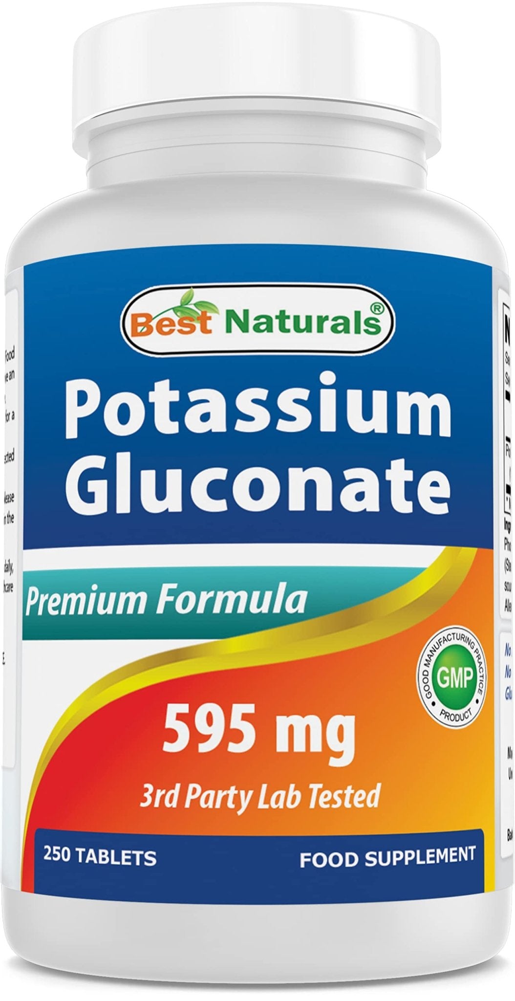 Best Naturals Potassium Gluconate Supplement 595 Mg Tablet, 250Count - Maple Wellness Supplements