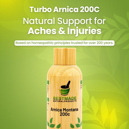 Bestmade Natural Products Turbo Arnica 200C - Comprehensive Arnica Pellets for Muscle Recovery, Soreness Relief, and Holistic Wellness Support, 350 Pellets - Maple Wellness Supplements