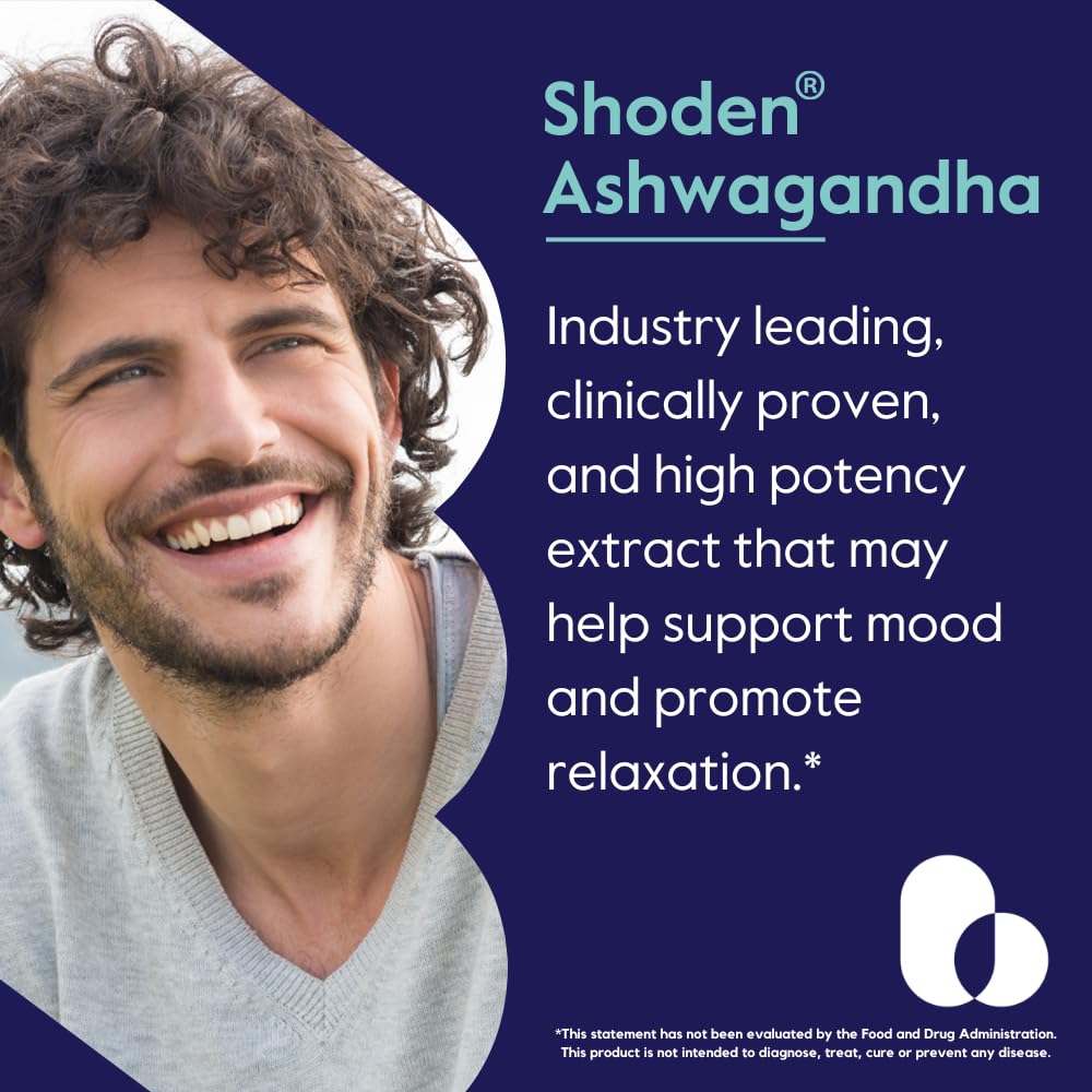 BESTVITE Advanced Ashwagandha 120mg w/Shoden (120 Vegetarian Capsules) - Clinically Studied Containing Industry Leading 35% Withanolide Glycosides - No Stearates - Vegan - Non GMO - Gluten Free - Maple Wellness Supplements