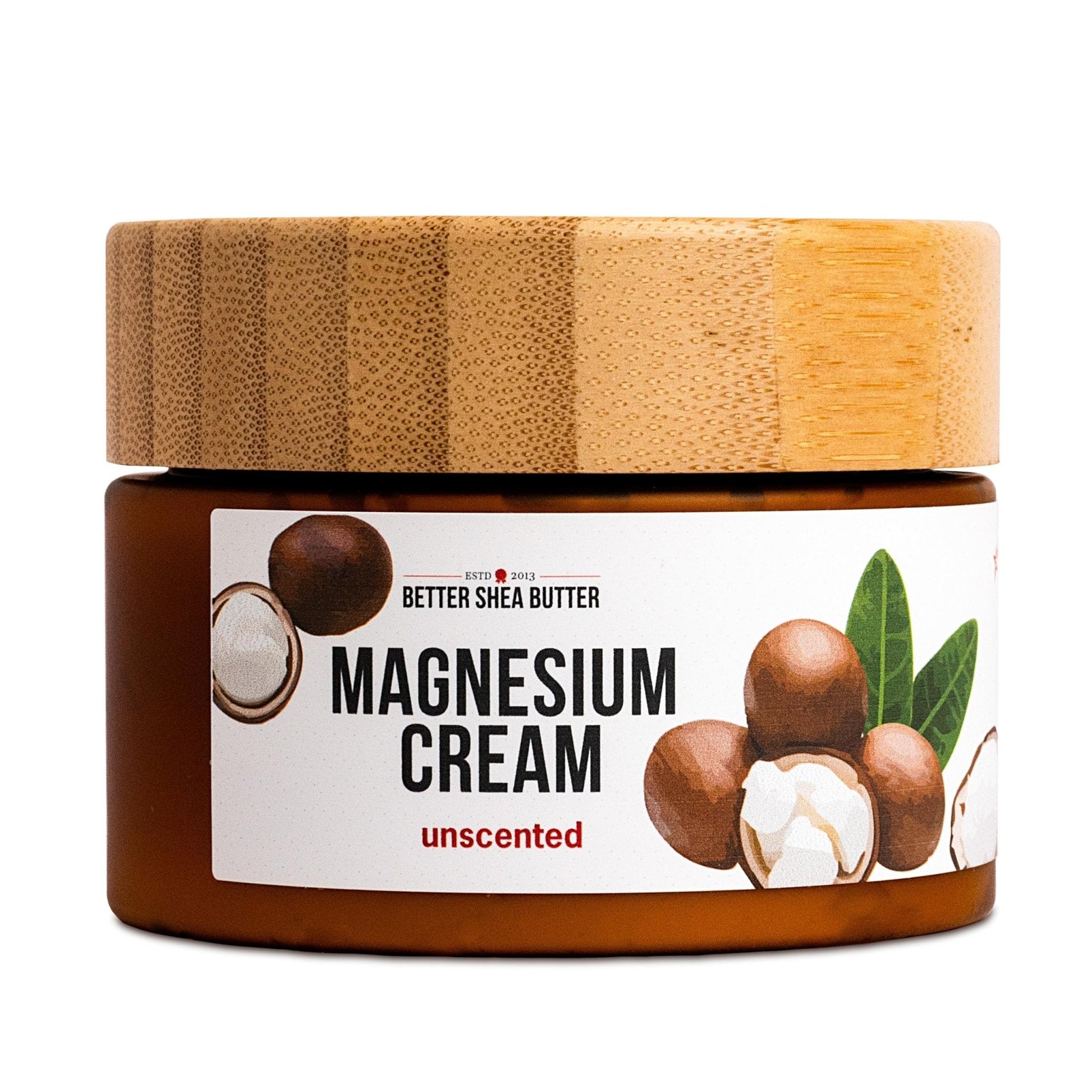 Better Shea Butter Magnesium Cream for Leg Cramps | Relieves Muscle Tension | Night Lotion Safe for Pregnancy, Kids and Babies | Organic and Natural Ingredients | Vegan, Made in USA | (Unscented) - Maple Wellness Supplements