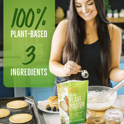 BetterBody Foods Organic Plant Based Protein Powder, 16g of Protein 24% DV, Vegan, Low Net Carbs, Gluten Free, Dairy Free, No Sugar Added, Soy Free, Non-GMO, 12.7 Ounces - Maple Wellness Supplements