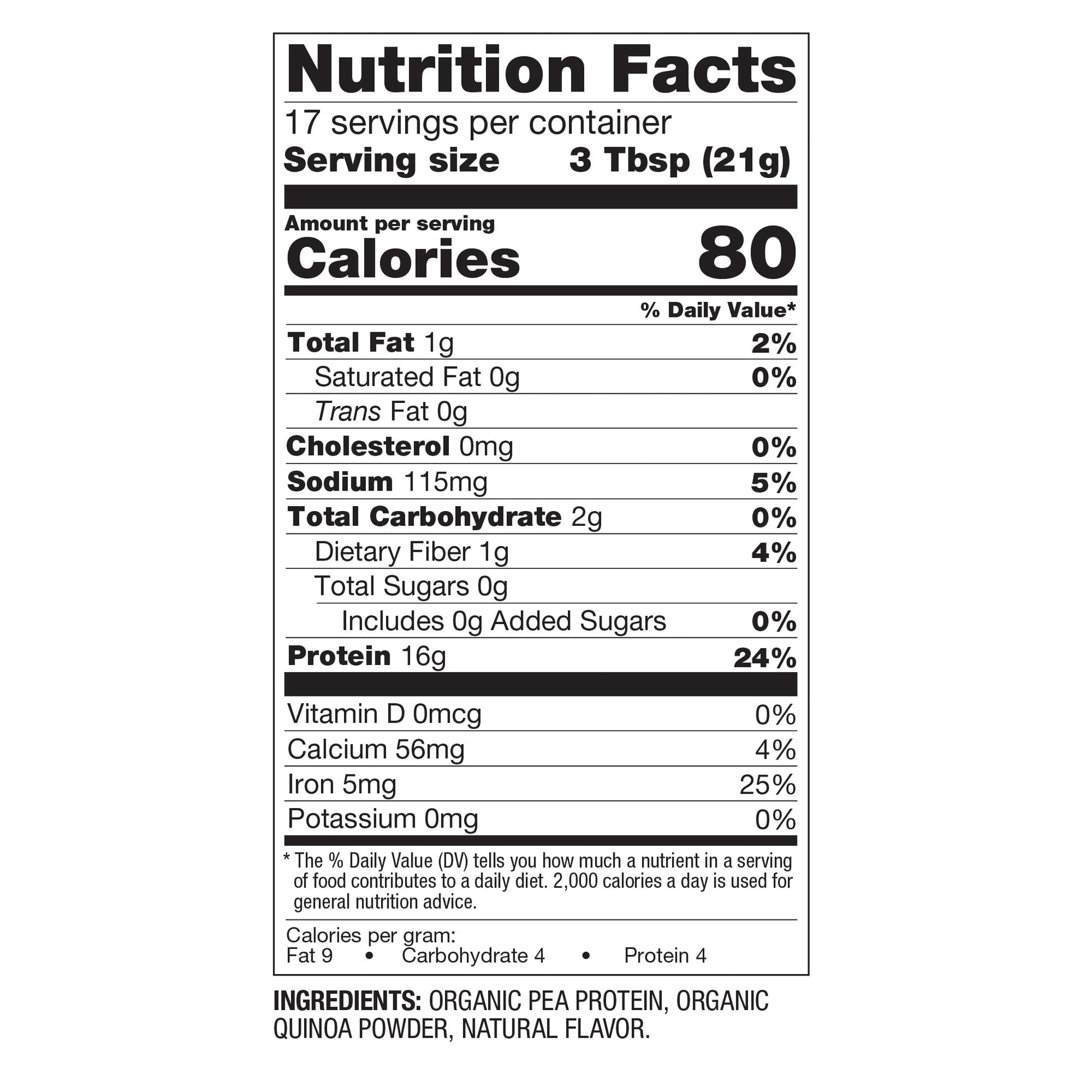 BetterBody Foods Organic Plant Based Protein Powder, 16g of Protein 24% DV, Vegan, Low Net Carbs, Gluten Free, Dairy Free, No Sugar Added, Soy Free, Non-GMO, 12.7 Ounces - Maple Wellness Supplements
