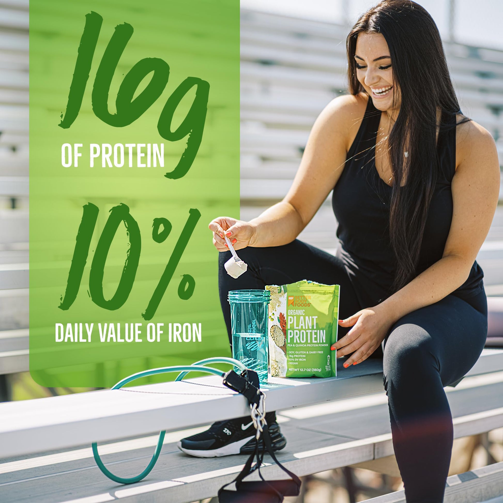 BetterBody Foods Organic Plant Based Protein Powder, 16g of Protein 24% DV, Vegan, Low Net Carbs, Gluten Free, Dairy Free, No Sugar Added, Soy Free, Non-GMO, 12.7 Ounces - Maple Wellness Supplements