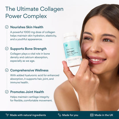 Bettervits Collagen Peptides Complex with Hyaluronic Acid & Turmeric | Hydrolyzed Marine Collagen Supplements for Women & Men | Collagen with Vitamin C - Maple Wellness Supplements